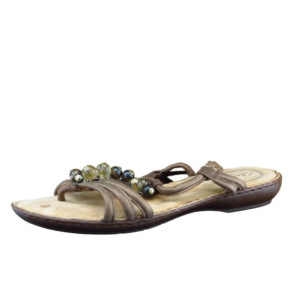 Clarks Size 9.5 M Brown Gladiator‎ Leather Women Sandal Shoes - Picture 1 of 7